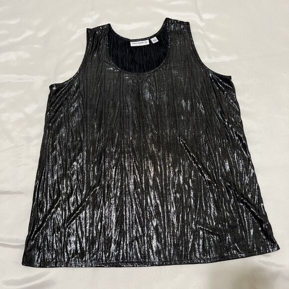 Susan Graver Slinky Tank Top Womens S Metallic Silver Round Neck Sleeveless - Picture 7 of 12